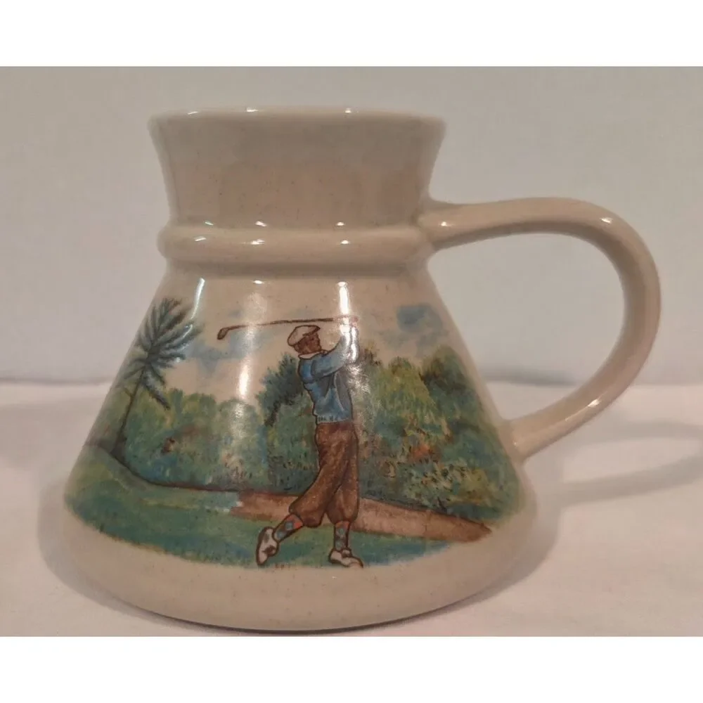 Vintage Otagiri Japan Golfer Mug Golf Scene Coffee Cup